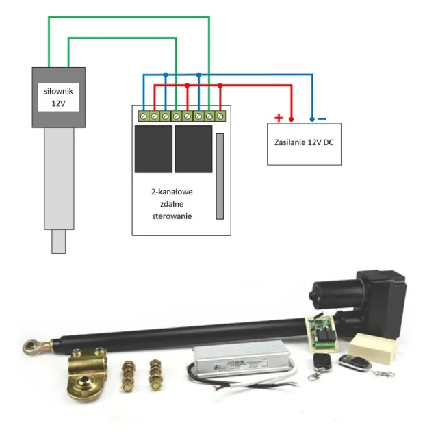 Electric actuator with a simple 12V radio control